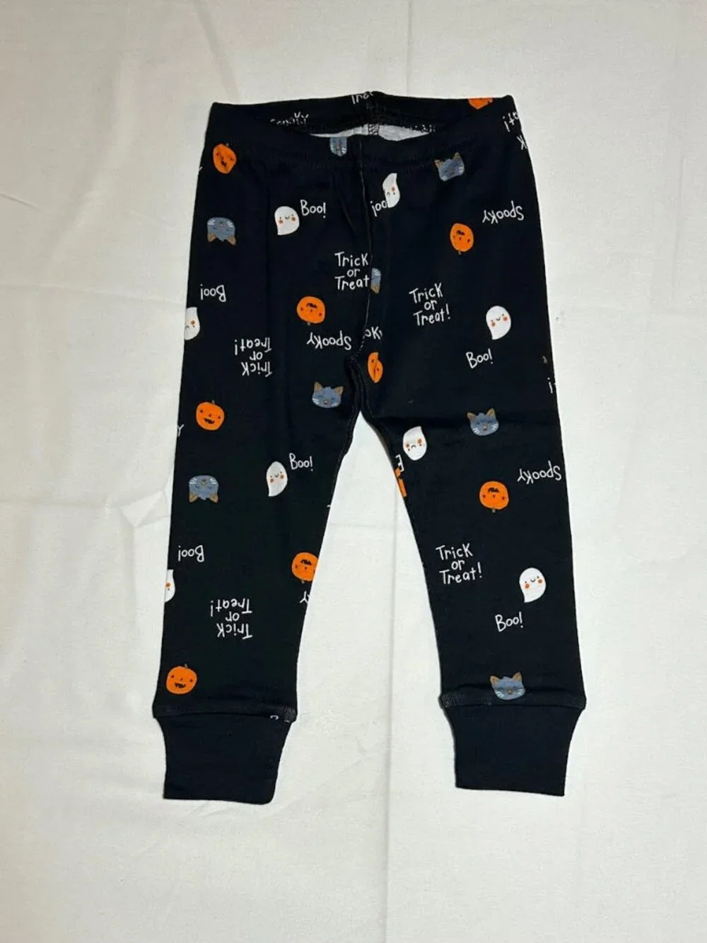 Carter's Baby Girls 12 month Black Spooky Ghost Pumpkin PJ Set NWT Halloween